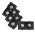 Kit 4 Spot Led Quadrado Direcionável Preto Duplo 10w Branco Frio