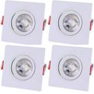 Kit 4 Spot LED Quadrado Embutir 3W 6500K Luz Branca Kit 4 Spot LED Quadrado Embutir 3W 6500K Luz Branca