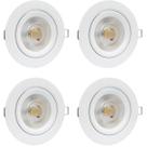 Kit 4 Spot Led Redondo Embutir 12W Branco Frio 6500K Bivolt - Alta Eficiência e Longa Vida Útil