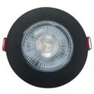 Kit 4 Spot Preto Led De Embutir Redondo 5w 3000k Luz Amarela Bivolt Avant