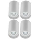 Kit 4 Spots Redondos Altos Luminárias de Sobrepor Iluminação Lâmpada Mr16 Branco Zoom Dital