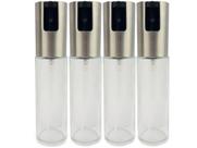 kit 4 Spray Pulverizador Borrifador Dosador Para Azeite Vinagre Frasco De Vidro Acabamento Aço Inoxidável