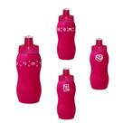 Kit 4 Squeezes 250mL Rosa Neon Colecao AMOR Completa Kit 4 Squeezes 250mL Rosa Neon Colecao AMOR Completa