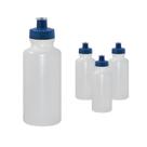 Kit 4 Squeezes 550Ml Tampa Fibra Madeira Azul