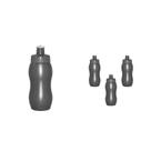Kit 4 Squeezes Wave 250Ml Prata Plástico Premium
