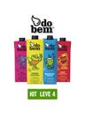 Kit 4 sucos do bem 100% 1llaranja, uva, maça + água de coco