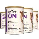 Kit 4 Suplemento Alimentar em pó Coffee On Sabor Cappuccino 300g Scoop Dosador Proteína Natural