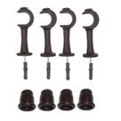 Kit 4 Suporte para Varao Cortina com Ponteira 28mm - Imbuia, Branco ou Bege