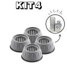 Kit 4 Suporte Pé Nivelador Máquina de Lavar Geladeira Fogãpo AntiRuído