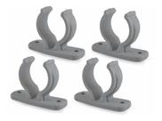 Kit 4 Suporte Porta Remo Curto Cinza Barco Lancha Caiaque