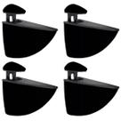 Kit 4 Suporte Tucano Grande Metal Zamak Preto P/ Prateleira