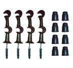 Kit 4 Suporte Varão Duplo Cortina C/ Ponteira 19-19mm Imbuia