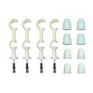 Kit 4 Suporte Varão Duplo Cortina C/ Ponteira 19-28mm Branco