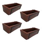 Kit 4 Suportes com Jardineira Marrom para Jardim Vertical