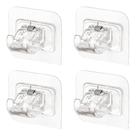 Kit 4 Suportes De Varão De Cortina Adesivo Transparente Resistente E Durável Para Azulejos Mármore Vidro E Superfícies Lisas