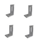 Kit 4 suportes em l aluminio 55x35x30 para haste solar