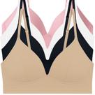 Kit 4 Sutiã Com Bojo Soft Feminino Básico Academia Alça Fina Top Confortável Sem Aro Adulto Soutien