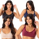 Kit 4 Sutiã Reforçado Sustentação Sem Bojo Básico Com Alça Larga Reforçada Lingerie Feminina