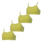 Kit 4 Sutiã Top infantil sem Bojo Algodão Tamanho:GGCor:Amarelo