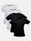 Kit - 4 T-Shirts Básicas - 2 Branca / 2 Preta