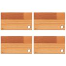 Kit 4 Tábuas para Servir Hambúrguer 27x15cm de Madeira Eucalipto Petiscos Entradas Zanline