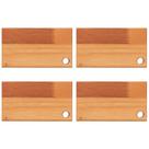 Kit 4 Tábuas para Servir Hambúrguer 27x15cm de Madeira Eucalipto Petiscos Entradas Zanline