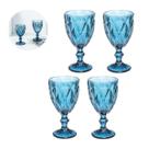 Kit 4 Taça Diamond Azul p/ Eventos Casamento Buffet 300ML Drinks