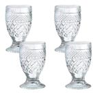 Kit 4 Taças de Vidro Barroco 190ml Taça Elegante Resistente