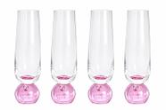 KIT 4 Taças de Vidro champagne base em esfera 300ml TUUT