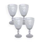 Kit 4 Taças de Vidro Transparente 314ml 17cm Design Lapidado Ideal para Vinho, Água e Mesa Posta