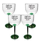 Kit 4 Taças Gin Bicolor Verde Acrílico Personalizada