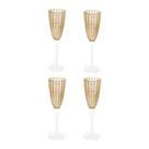 Kit 4 Taças para Espumante Champanhe de Vidro Orquídea Âmbar 200ml Wolff