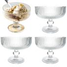 Kit 4 Taças para Sobremesa Vidro Reforçado 300ml Design Sofisticado Ideal para Frutas Sorvetes Delícias Decoração Cozinha Copo Utensílio