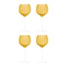 Kit 4 Taças para Vinho de Vidro Orquídea Âmbar 450ml Wolff