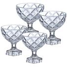 Kit 4 Taças Sobremesas De Vidro Sorvete Pineapple Diamond Diamante 170ml