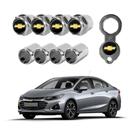 Kit 4 Tampa Bico Válvula Antifurto Gm Chevrolet Capa Cromado