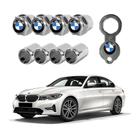 Kit 4 Tampa Bico Válvula Antifurto Pneu BMW Capa Cromado