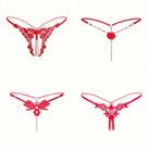 KIT 4 Tangas Florais com Pérolas Lingerie Sexy ElaShopp KIT 4 Tangas Florais com Pérolas Lingerie Sexy ElaShopp