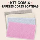 Kit 4 Tapete de Banheiro Sortidos Antiderrapante 38x58cm Microfibra Bolinha Super Macio Abosrvente