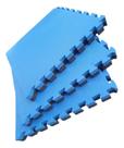 Kit 4 Tatames Tapetes EVA 50x50x4cm 40mm Bicolor Azul com Preto