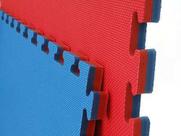 Kit 4 Tatames Tapetes EVA Dupla Face Azul e Vermelho 50x50x3cm