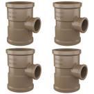 Kit 4 Te Soldável Redução Marrom Água Fria 50x32mm