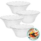 Kit 4 Tigela Bowl De Vidro Redonda Sobremesa Saladeira Travessa Fruta 300ml