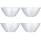 Kit 4 Tigelas De Vidro Opaline 840ml Para Caldos Sobremesa Branco