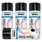 Kit 4 Tinta Spray Preto Metálico 350ml