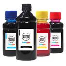 Kit 4 Tintas Cartucho PG145 CL146 Black 500ml Coloridas 100ml Aton