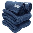 Kit 4 Toalhas Buddemeyer Fio Penteado Canelado Azul Classic 2 banho e 2 rosto