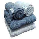 Kit 4 Toalhas Buddemeyer Fio Penteado Canelado Grafite e Prata 2 banho 2 rosto