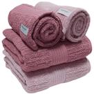 Kit 4 Toalhas Buddemeyer Fio Penteado Canelado Rosa Blush e Rosa 2 banho e 2 rosto