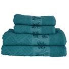 Kit 4 Toalhas Olympia 2 Banho + 2 Rosto 100% Algodão Premium Macias e Super Absorventes